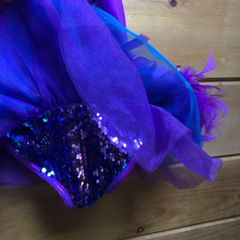 Weissman Peacock Feather Costume Sequin Dance Dress-up play small S